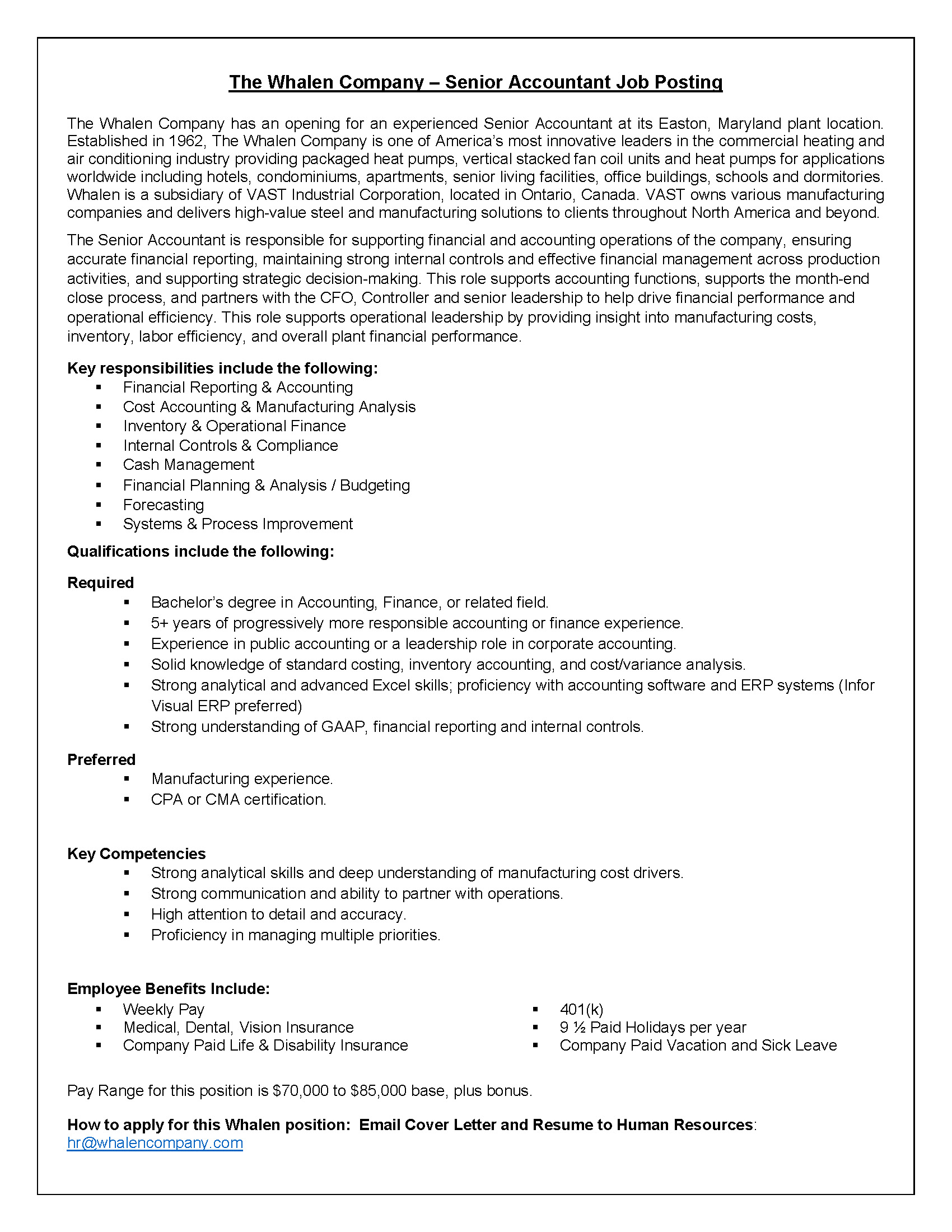 Senior Accountant Job Posting 052026